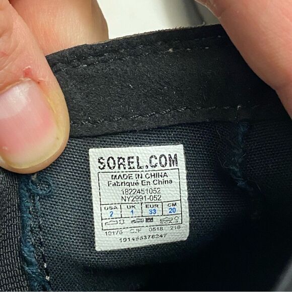 Sorel Joan of Artic Wedge Boot pull on Gray leather suede metallic Girls youth 2 - Picture 6 of 8